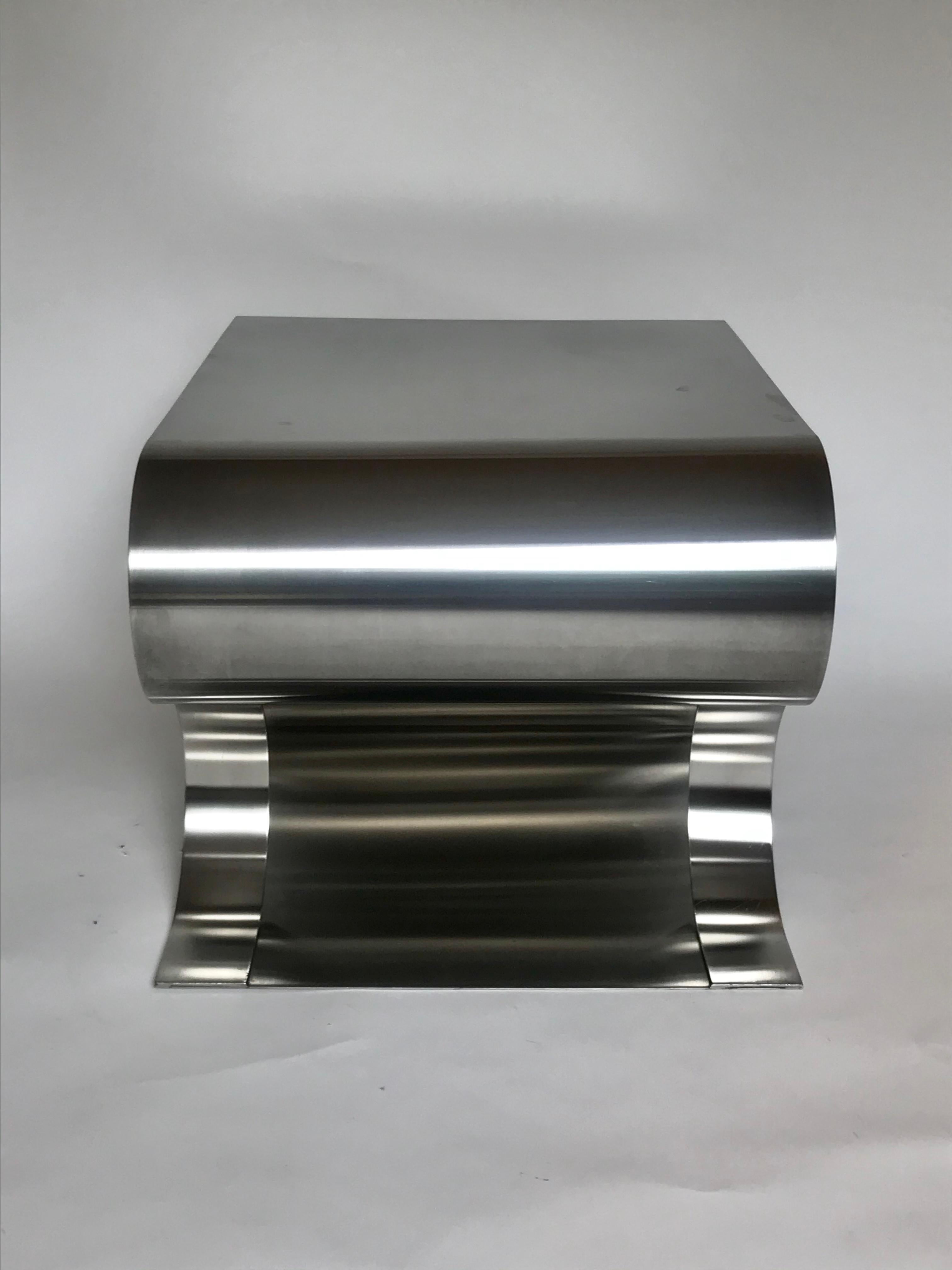 Maria Pergay Occasional Steel Table, 1970's 4