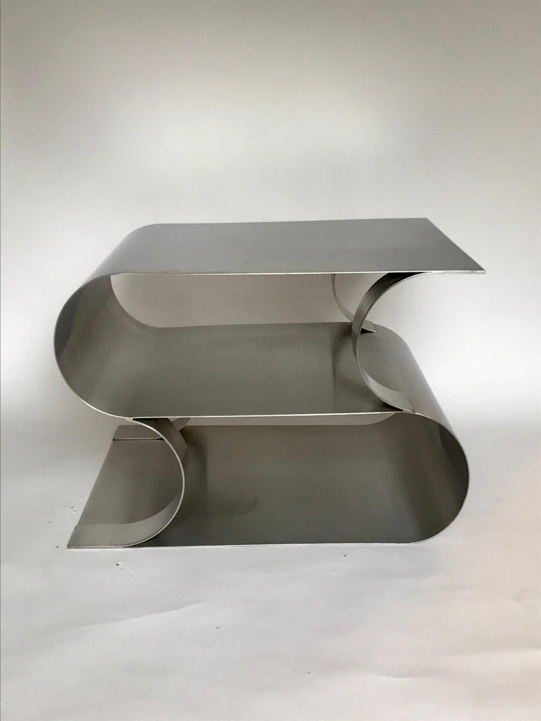 Maria Pergay Occasional Steel Table, 1970's For Sale 9