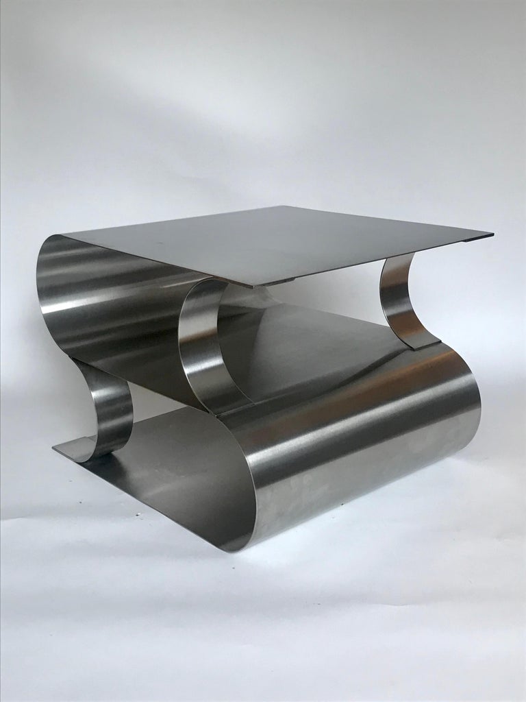Modern Maria Pergay Occasional Steel Table, 1970's For Sale