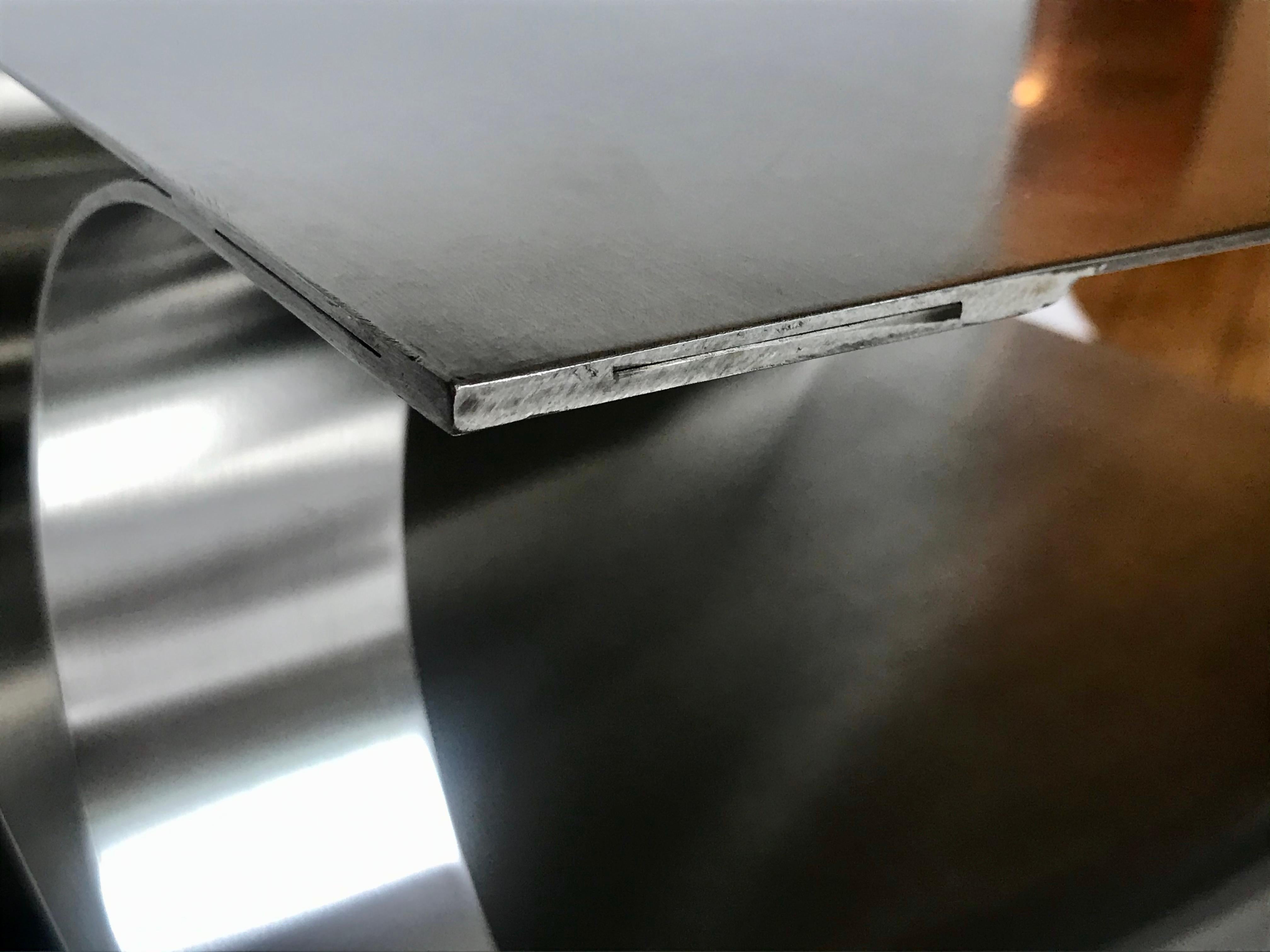 French Maria Pergay Occasional Steel Table, 1970's