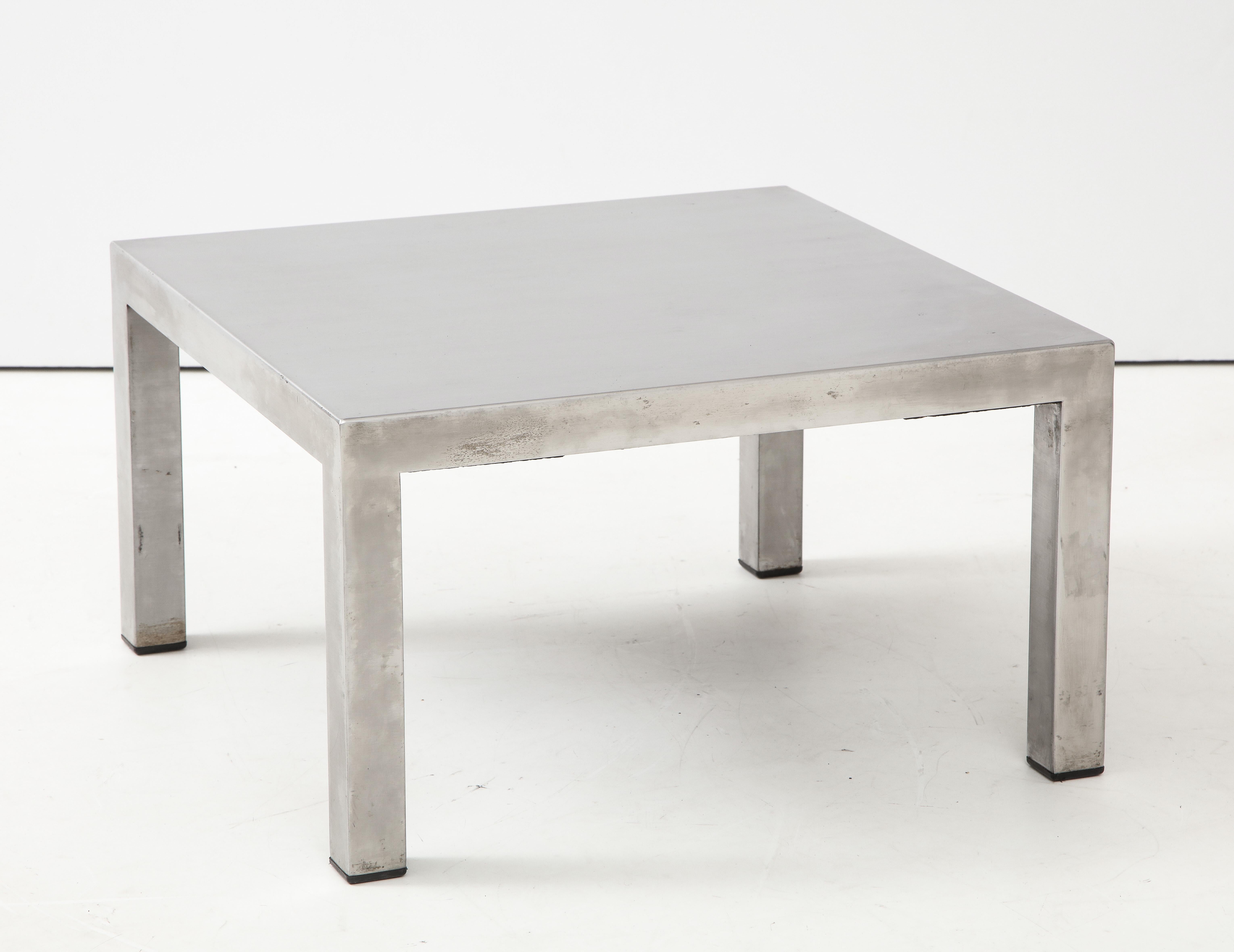 Maria Pergay, Pair of Low Tables, Table Droite, Maison et Jardin, Paris, 1971 In Good Condition In Brooklyn, NY