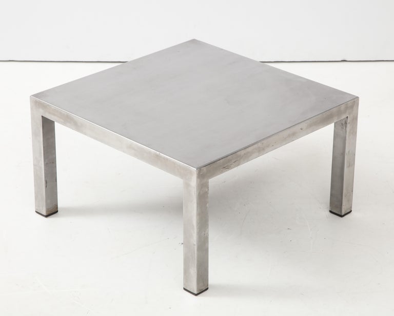 Stainless Steel Maria Pergay, Pair of Low Tables, Table Droite, Maison et Jardin, Paris, 1971