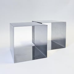 Maria Pergay Rare Open Cube Tables , France / C.1968