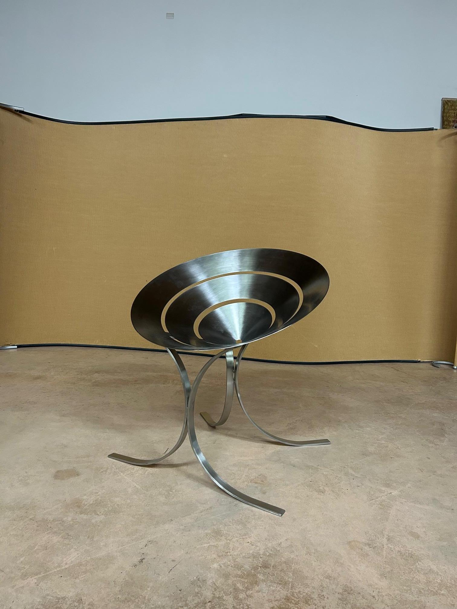 Steel Maria Pergay Ring Chair, 1968