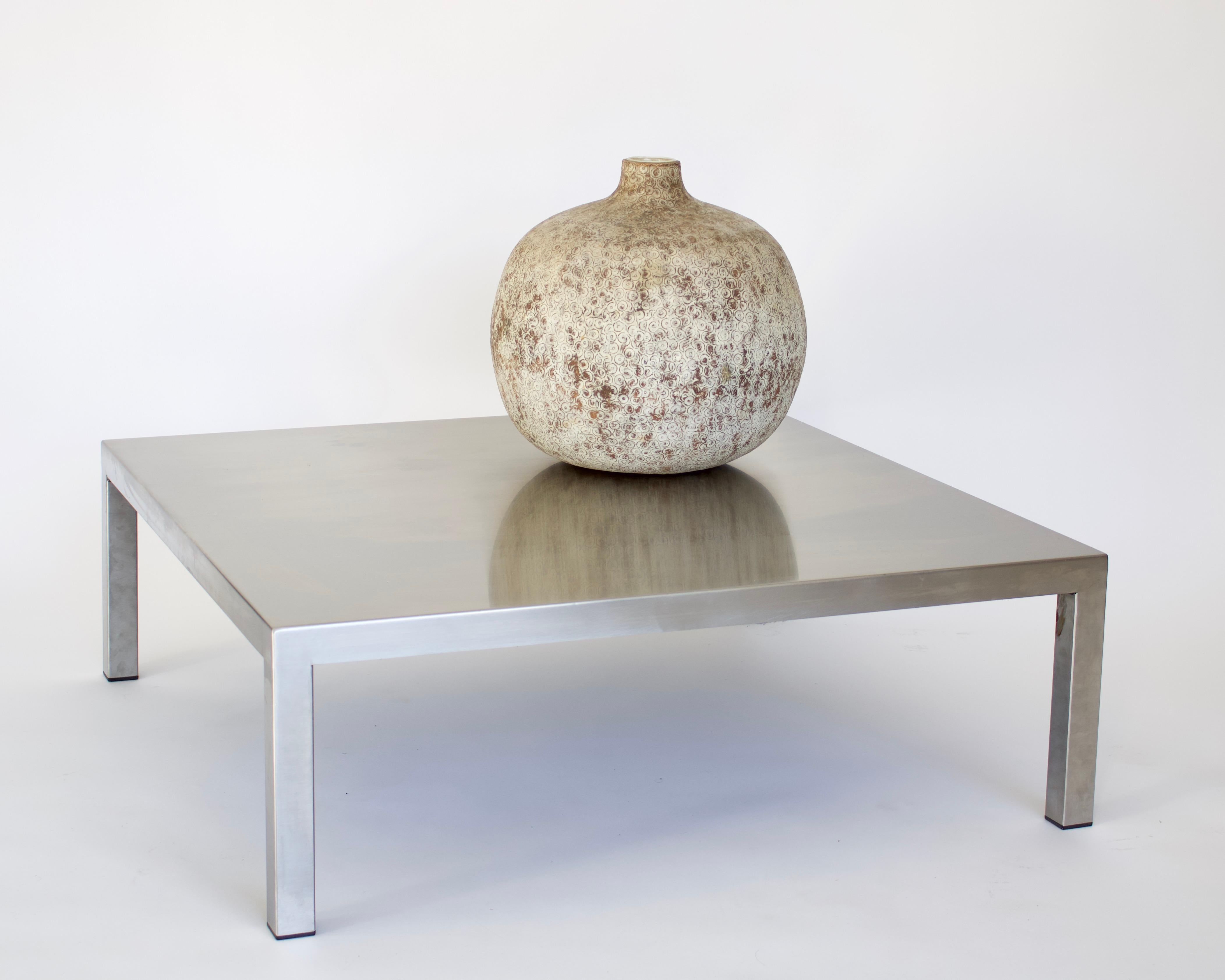 Maria Pergay Square French Stainless Steel Coffee Table, circa 1970 For Sale 4