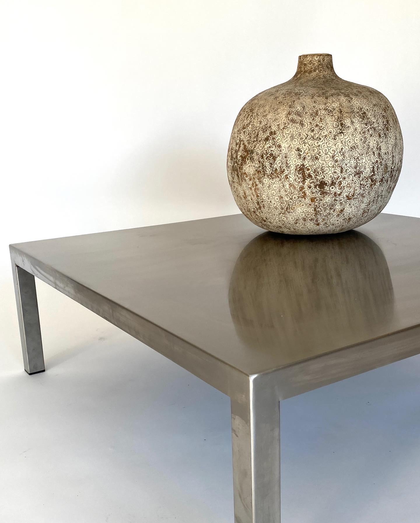 Maria Pergay Square French Stainless Steel Coffee Table, circa 1970 5