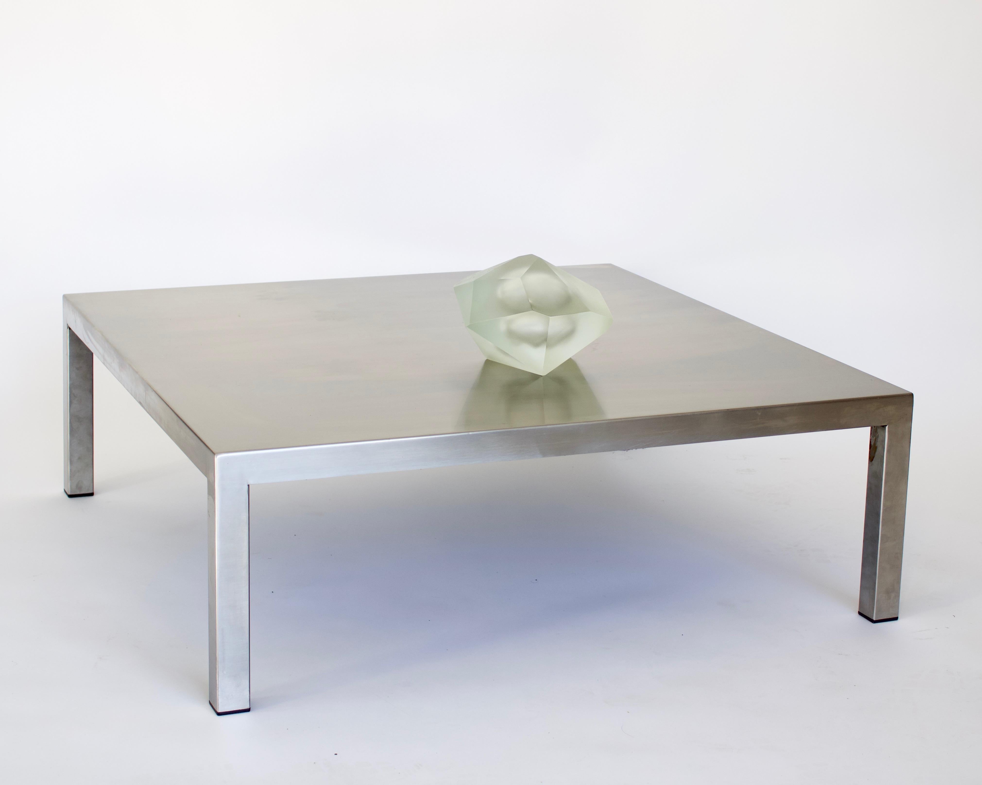 Maria Pergay Square French Stainless Steel Coffee Table, circa 1970 For Sale 7