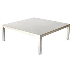 Maria Pergay Square French Stainless Steel Coffee Table, circa 1970