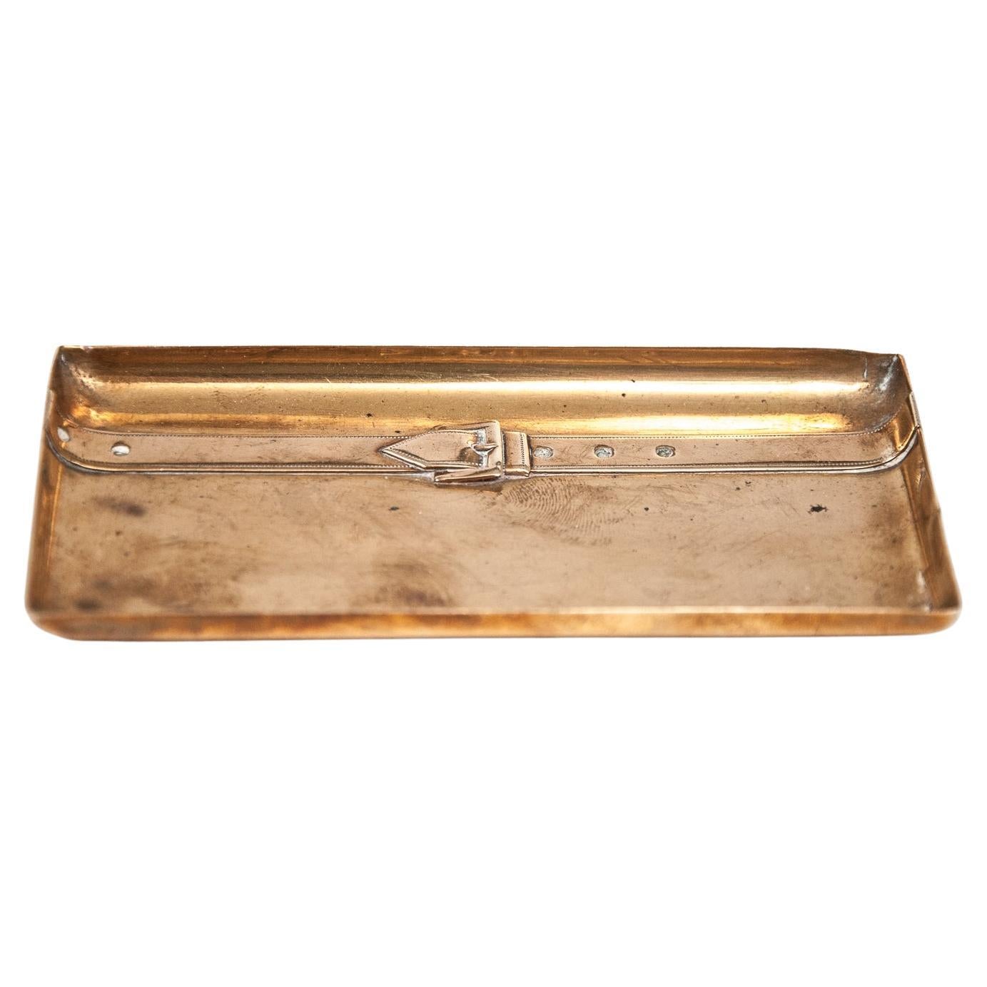 Maria Pergay Style Brass Buckle Tray