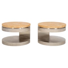 Maria Pergay Style Industrial Modern Tables, Pair