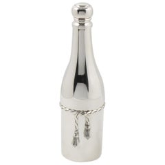 Maria Pergay Style Silver Plate Barware Champagne Bottle Cocktail Martini Shaker