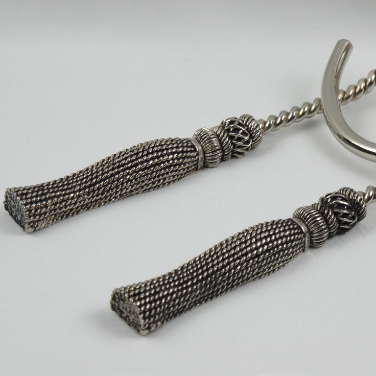 Maria Pergay Style Silver Plate Wine Bottle Holder Pourer Caddy For