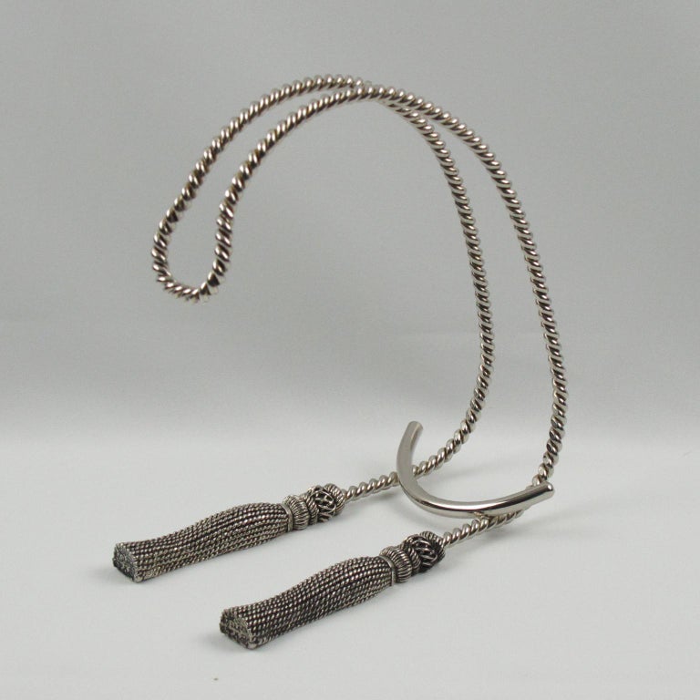 Maria Pergay Style Silver Plate Wine Bottle Holder Pourer Caddy For