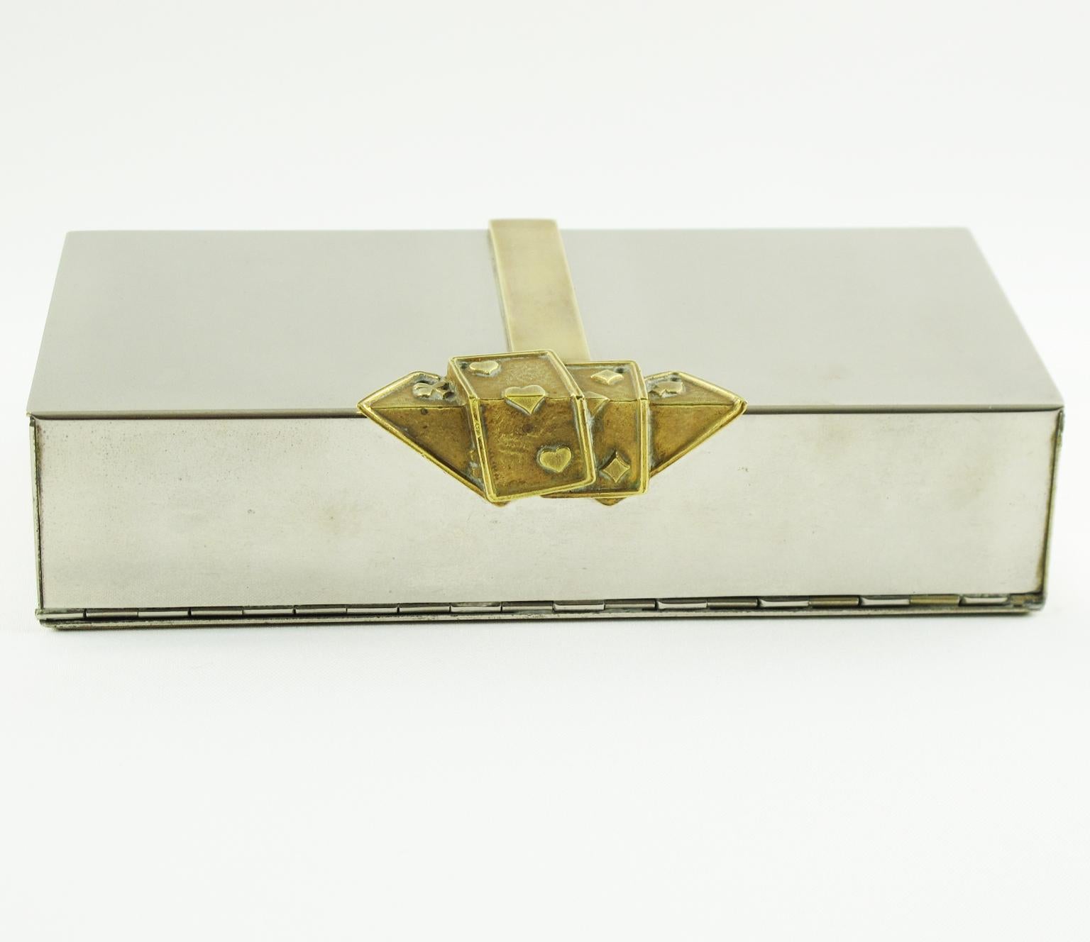 Mid-Century Modern Maria Pergay Style Stainless Steel and Brass Box