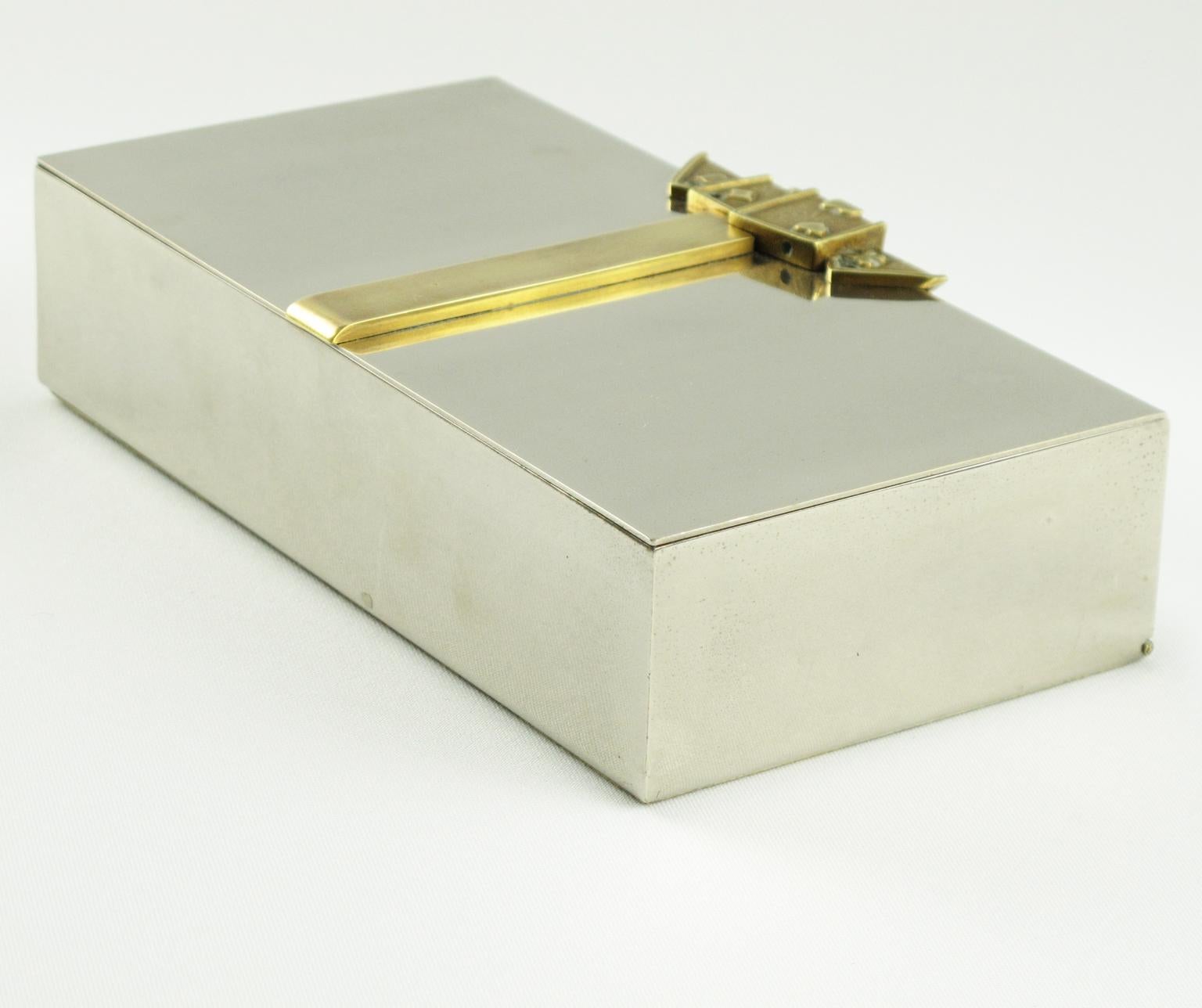 Maria Pergay Style Stainless Steel and Brass Box 2