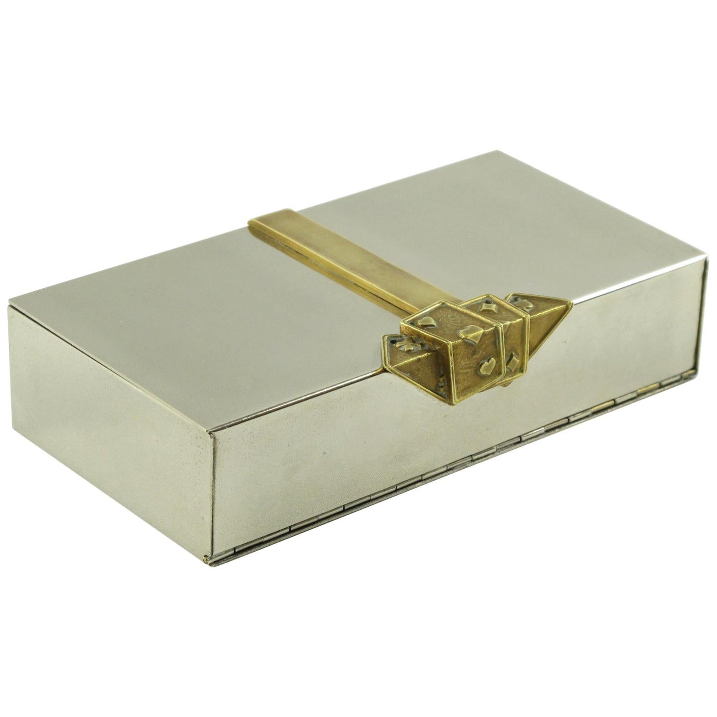 Maria Pergay Style Stainless Steel and Brass Box