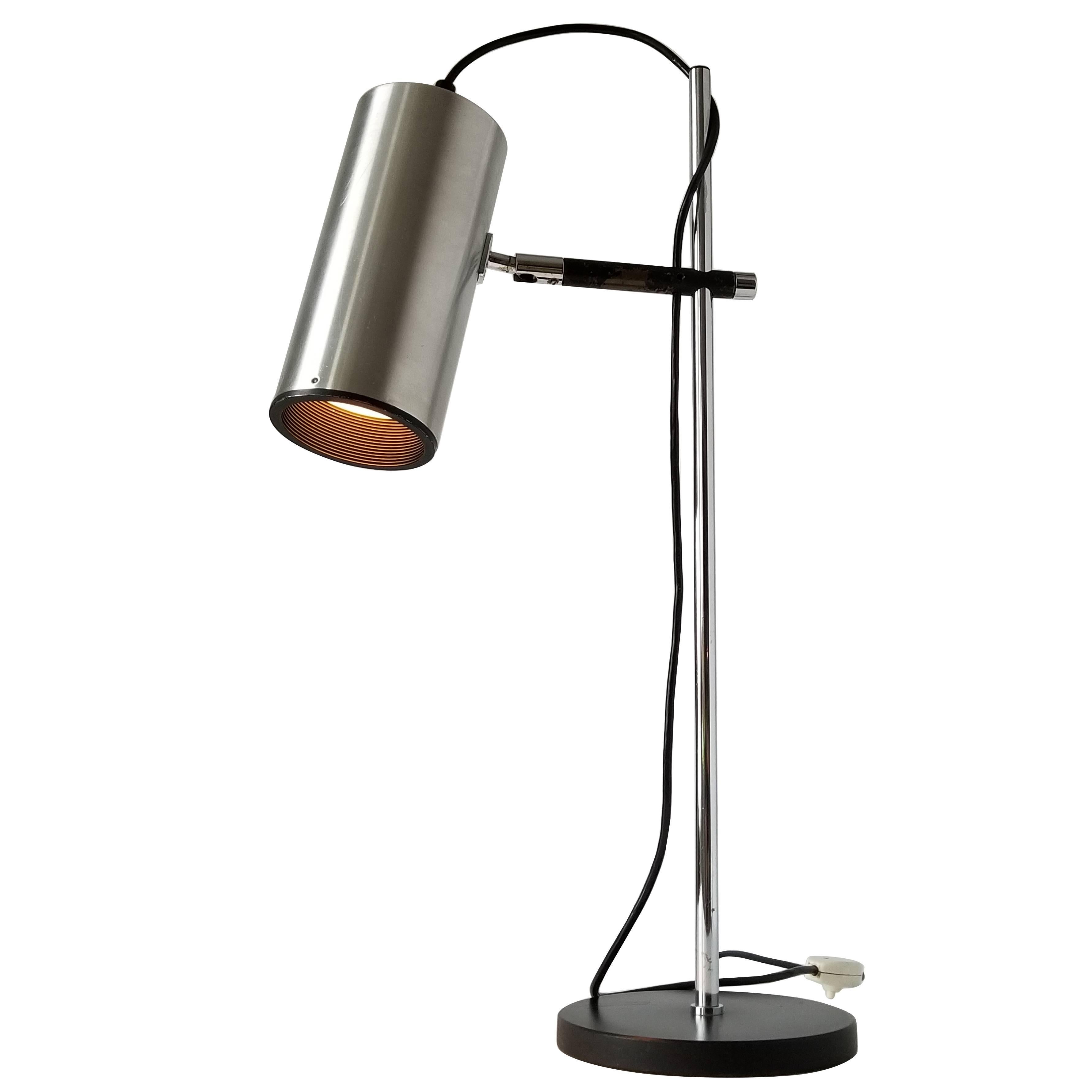 Maria Pergay Table Lamp with Stainless Steel  Shade, 1968 , France