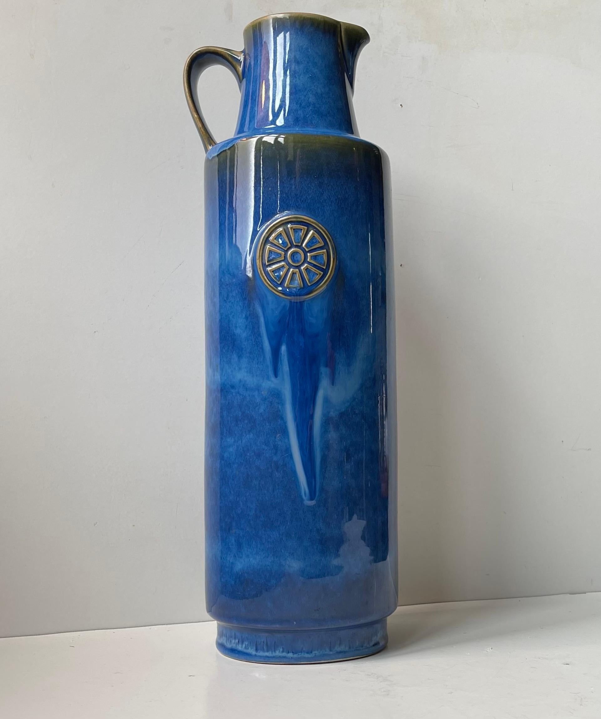 Danese Vaso da terra 'Northern Light' di Maria Philippi in gres blu per Søholm, anni '60 in vendita