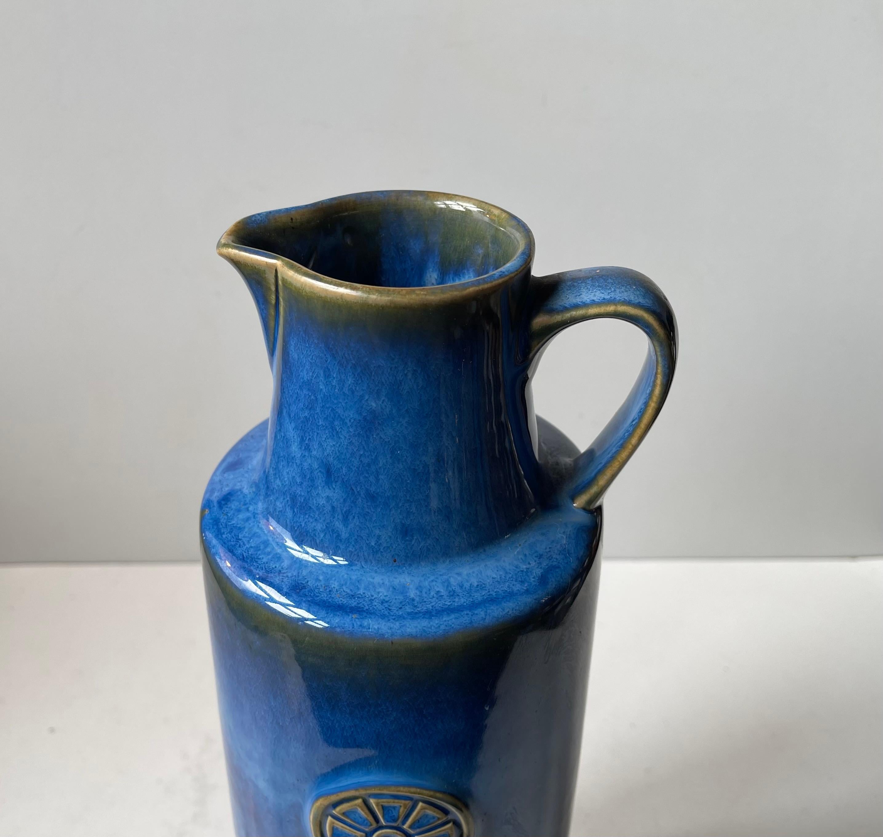 Metà XX secolo Vaso da terra 'Northern Light' di Maria Philippi in gres blu per Søholm, anni '60 in vendita