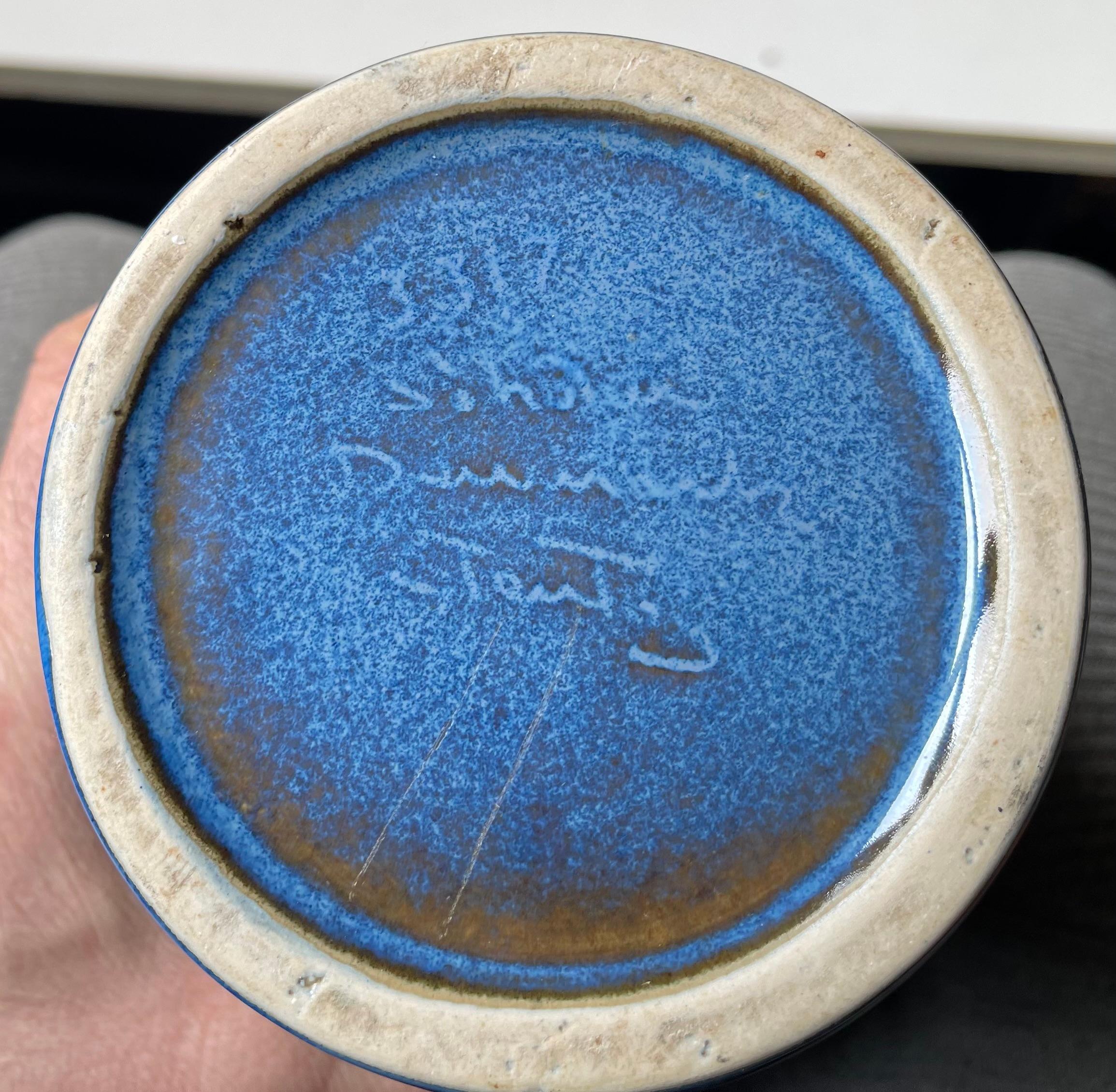 Grès porcellanato Vaso da terra 'Northern Light' di Maria Philippi in gres blu per Søholm, anni '60 in vendita