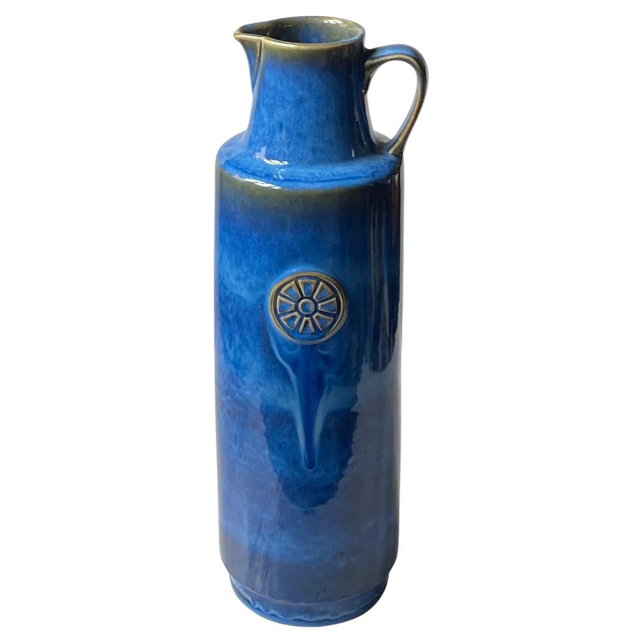 Maria Philippi Blaue 'Northern Light' Bodenvase aus Steingut für Søholm, 1960er Jahre