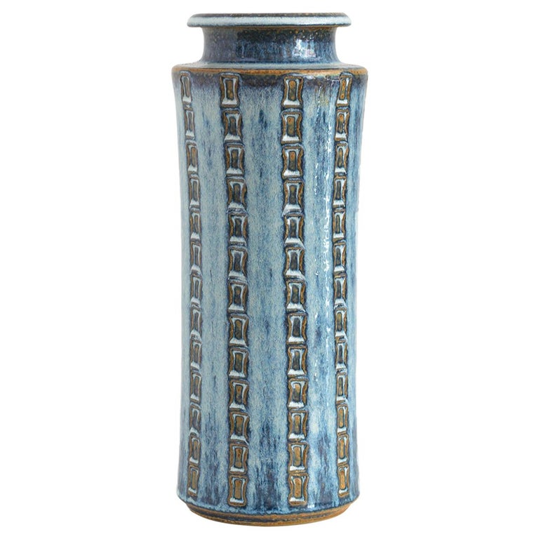 Maria Philippi Tall Vase with Impressed Patterns Made at Soholm ...