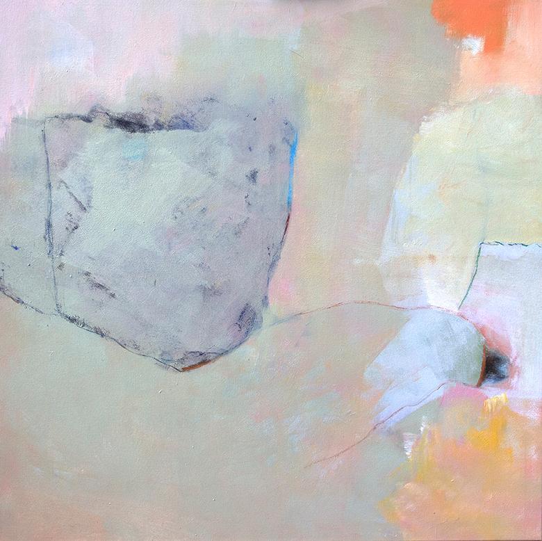 Maria Pierides Abstract Painting - Dreaming in Pistachio, Original abstract painting