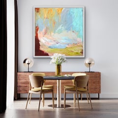 Mirrored Lakes and Streams, Abstract Style Landscape, Bright Contemporary Art