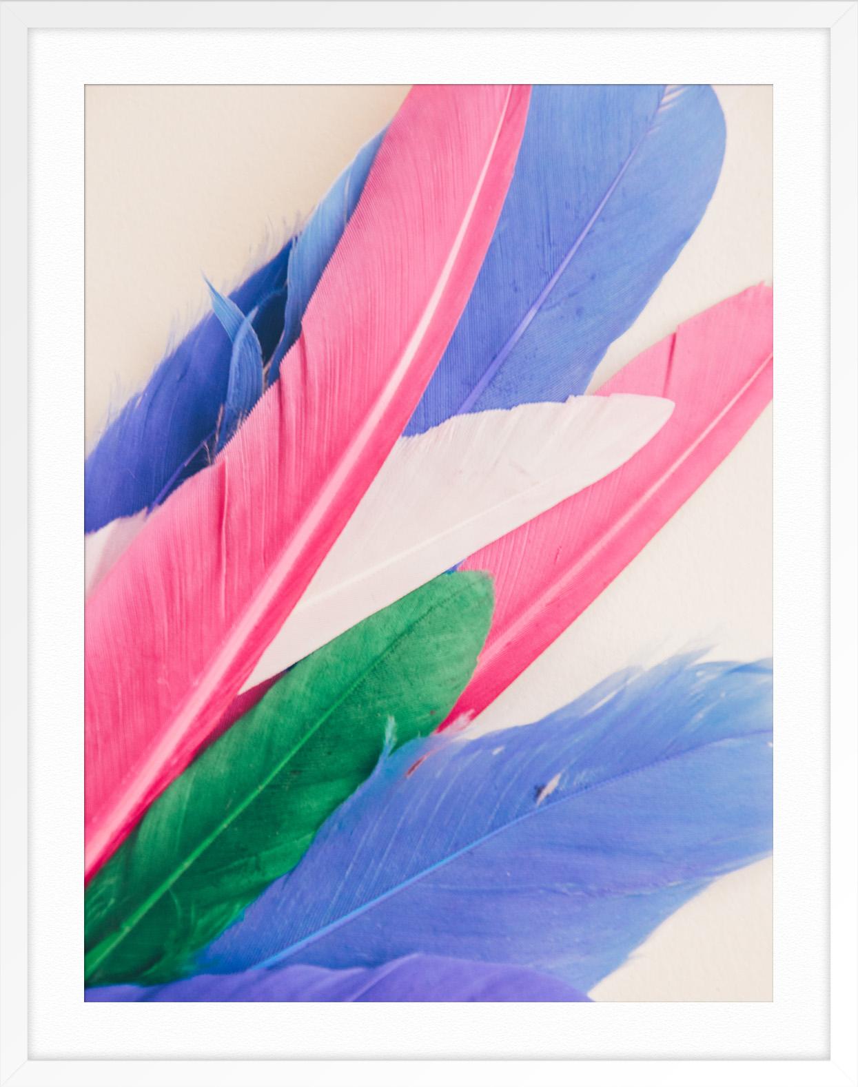 Feather or Not 10 - Purple Abstract Print by Maria Piessis