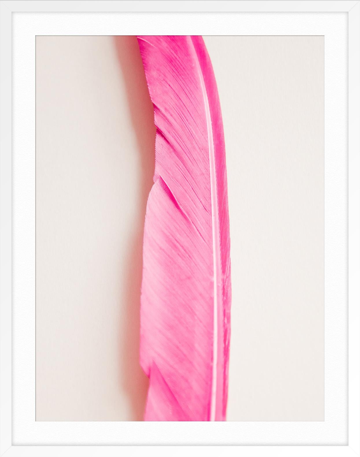 Feather or Not 4 - Pink Abstract Print by Maria Piessis