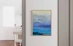 "Big Sur" by Maria Poroy - Blue Abstract Impressionist California Landscape Art