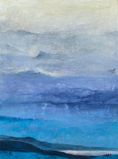 "Big Sur" von Maria Poroy - Blau Abstrakt Impressionistisch Kalifornien Landschaft Kunst