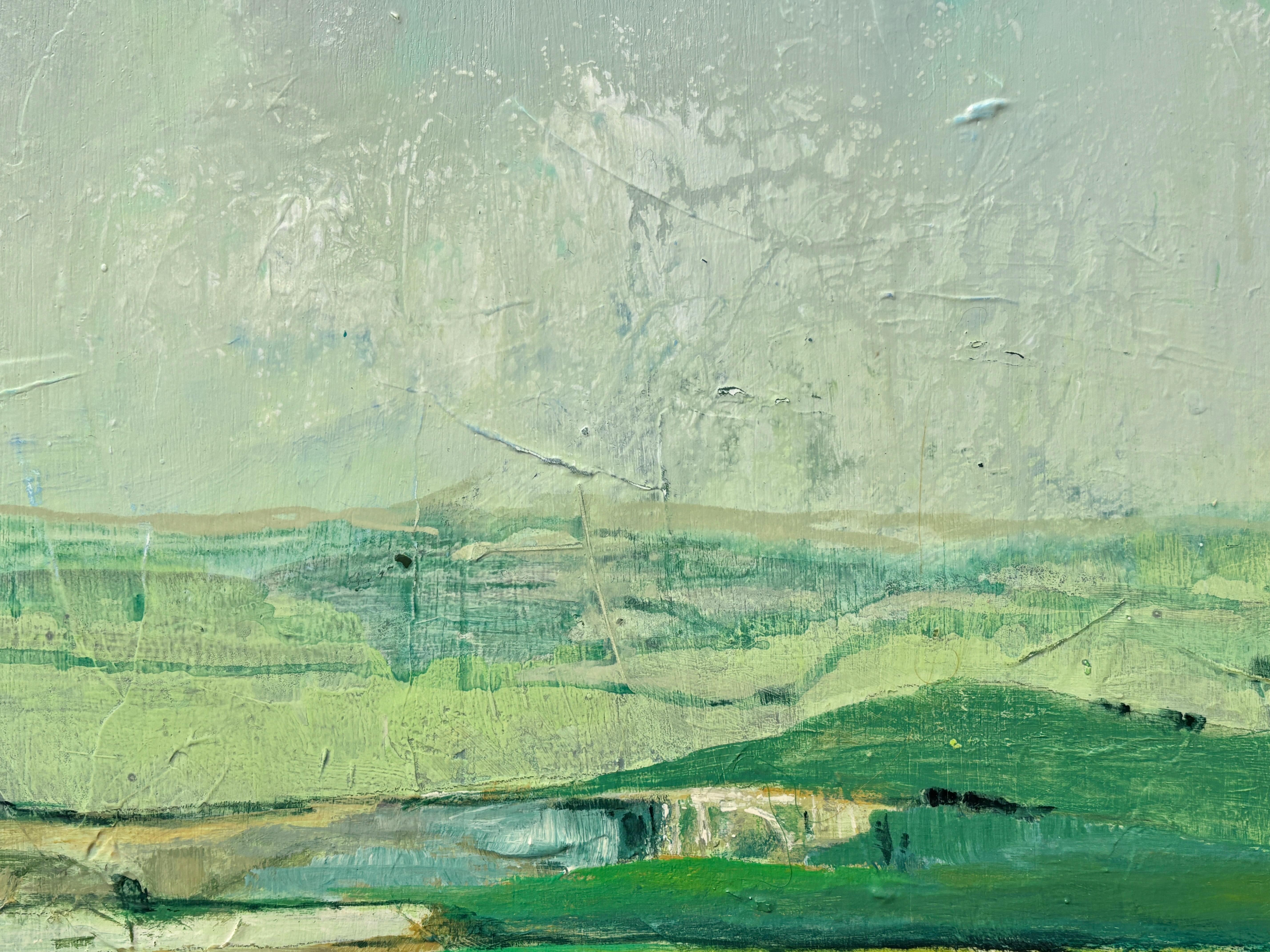 „Bixby“ von Maria Poroy - Grünes und blaues impressionistisches Big Sur-Landschaftsgemälde im Angebot 4