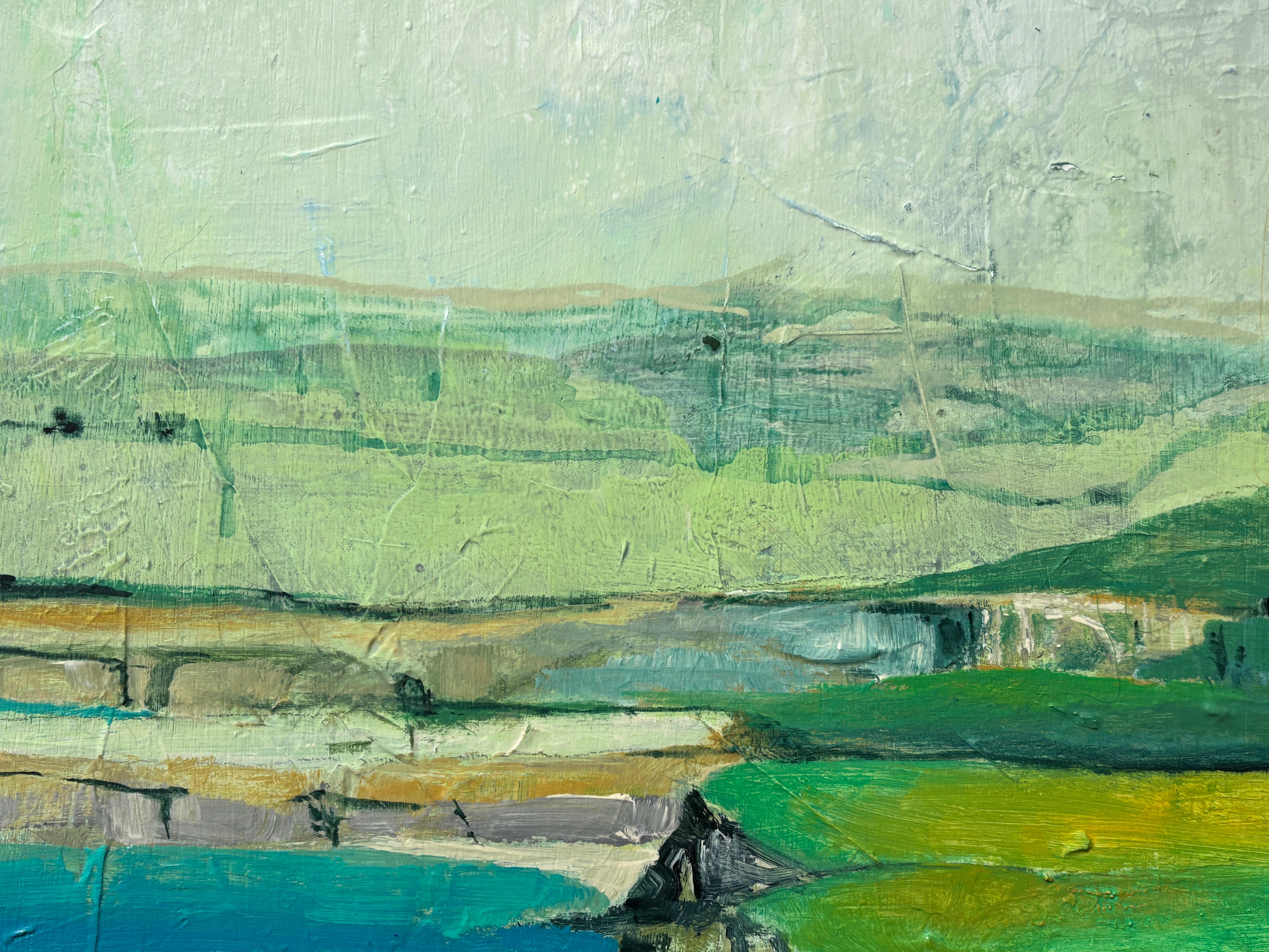 „Bixby“ von Maria Poroy - Grünes und blaues impressionistisches Big Sur-Landschaftsgemälde im Angebot 5