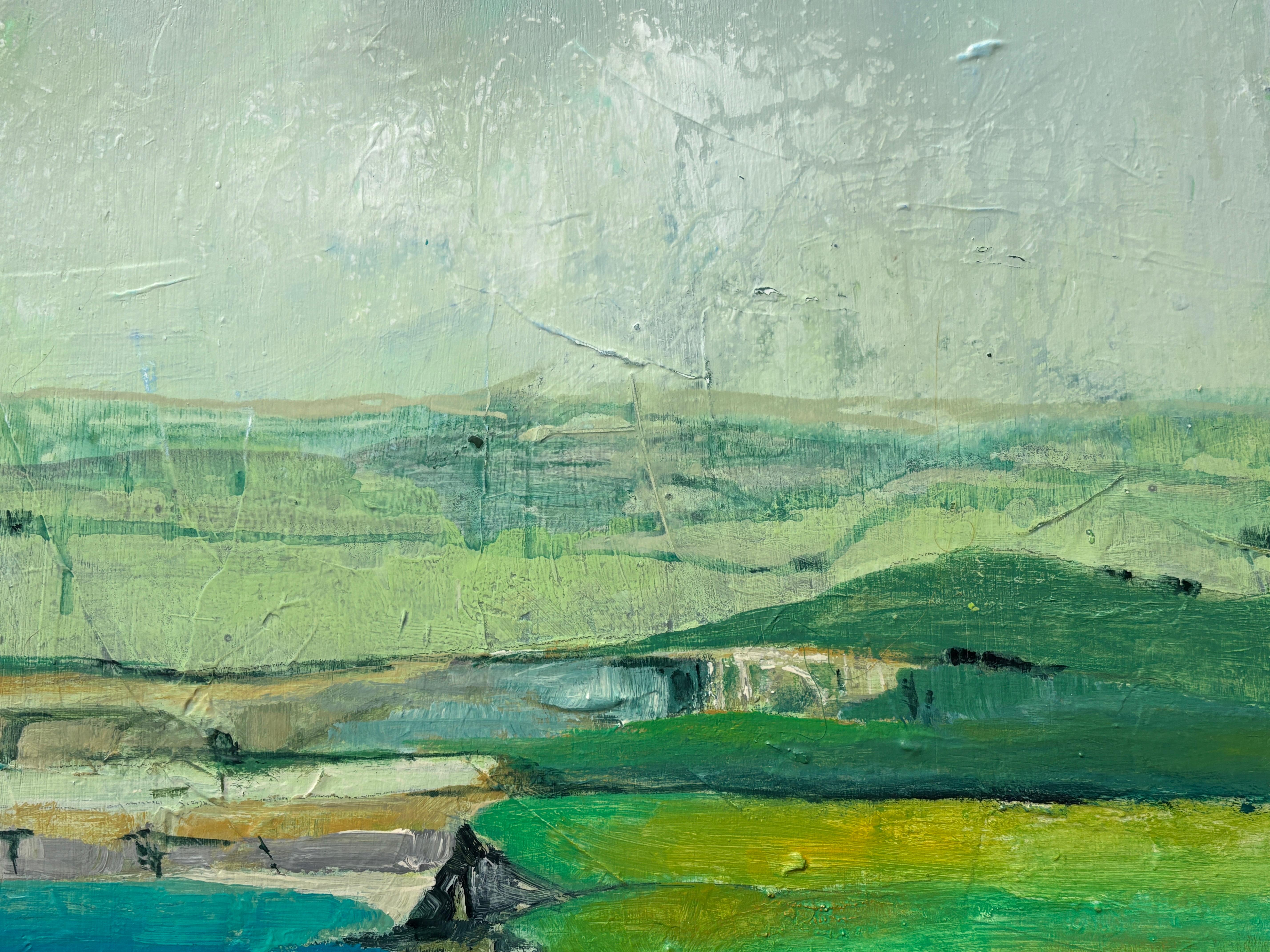 „Bixby“ von Maria Poroy - Grünes und blaues impressionistisches Big Sur-Landschaftsgemälde im Angebot 6