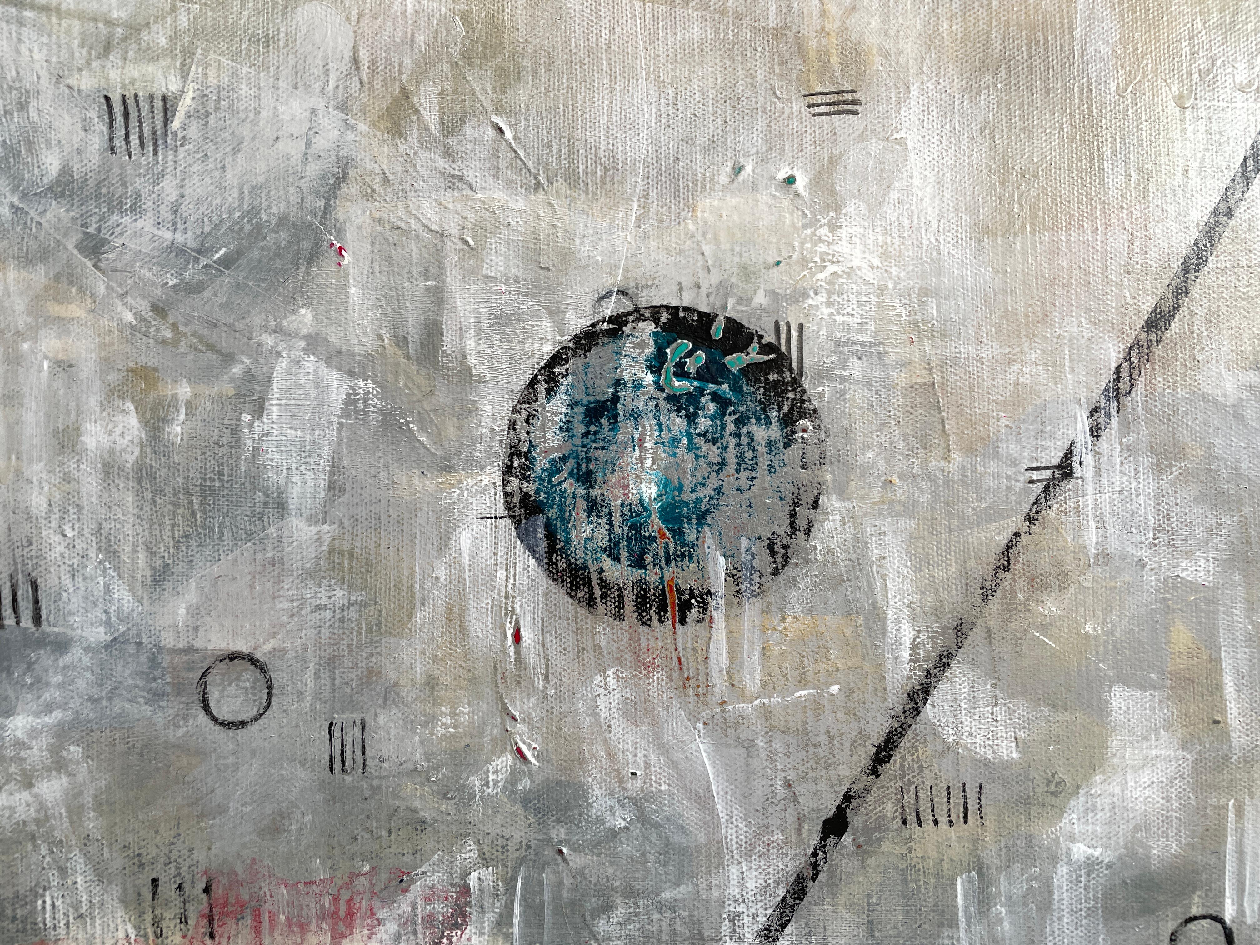 „Enigma Machine“ von Maria Poroy – Abstraktes Diptychon-Kunstwerk in Erde und grauem Farbton – Diptychon im Angebot 10