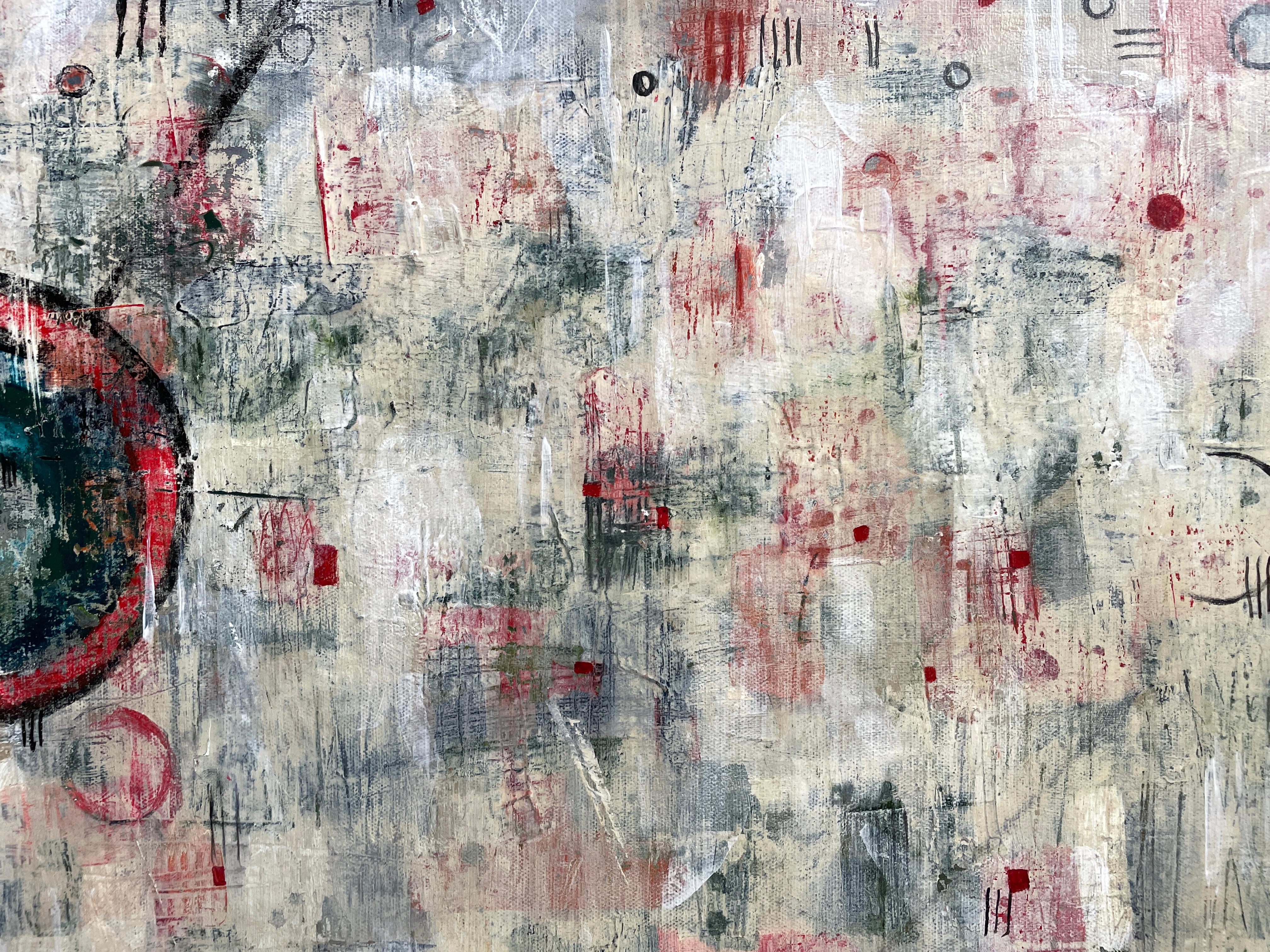 „Enigma Machine“ von Maria Poroy – Abstraktes Diptychon-Kunstwerk in Erde und grauem Farbton – Diptychon im Angebot 11