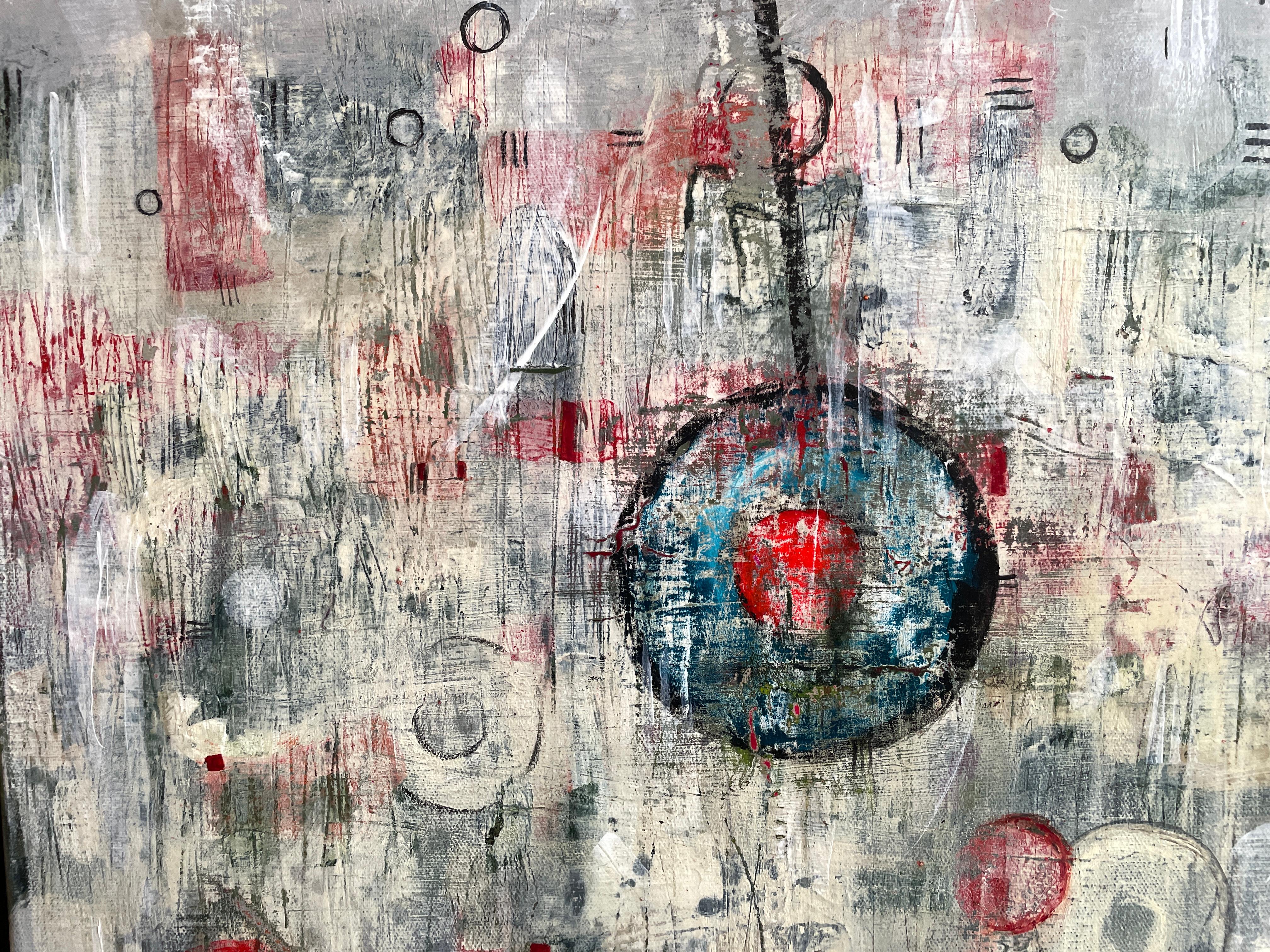 „Enigma Machine“ von Maria Poroy – Abstraktes Diptychon-Kunstwerk in Erde und grauem Farbton – Diptychon im Angebot 4