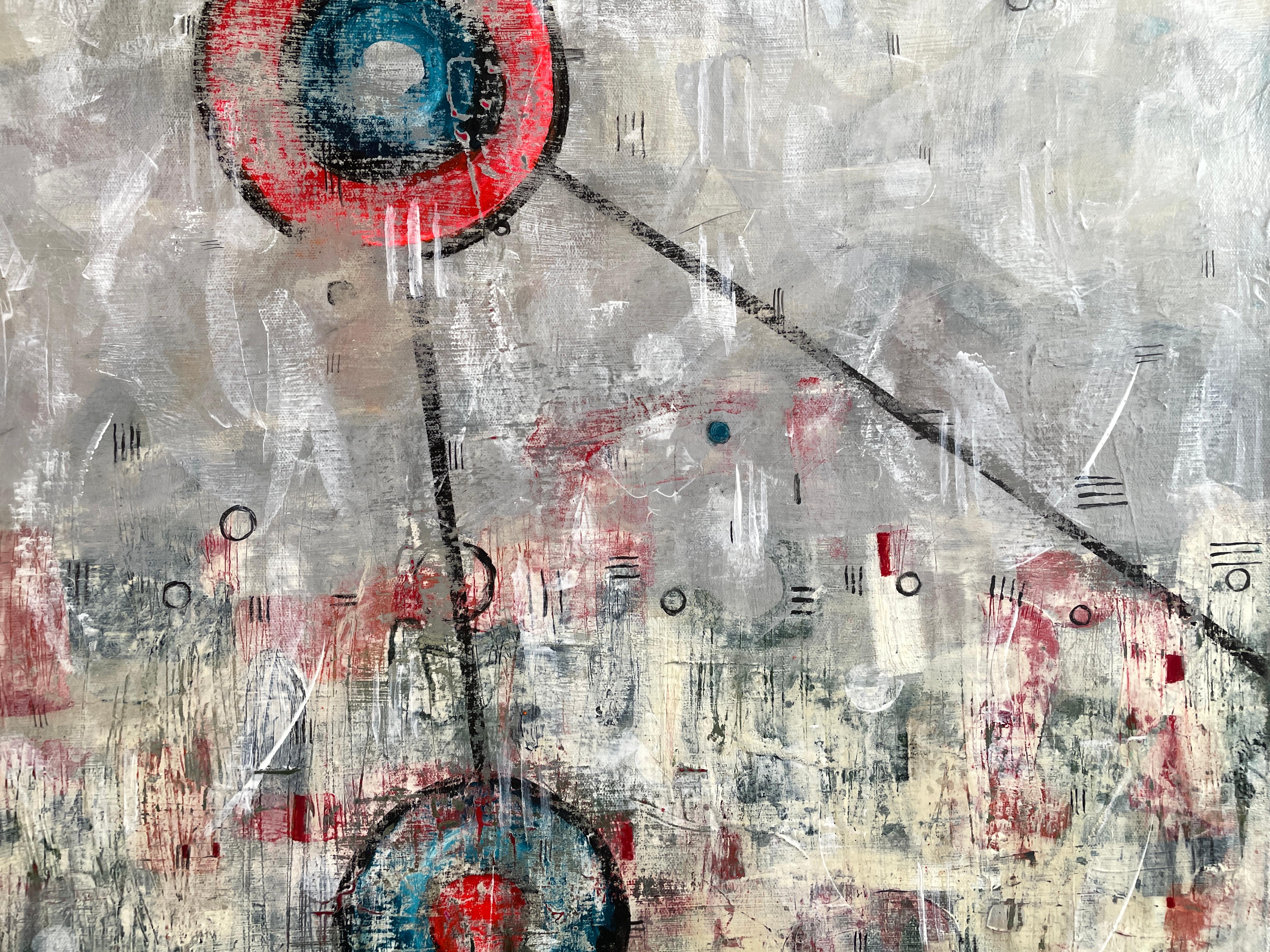 „Enigma Machine“ von Maria Poroy – Abstraktes Diptychon-Kunstwerk in Erde und grauem Farbton – Diptychon im Angebot 6