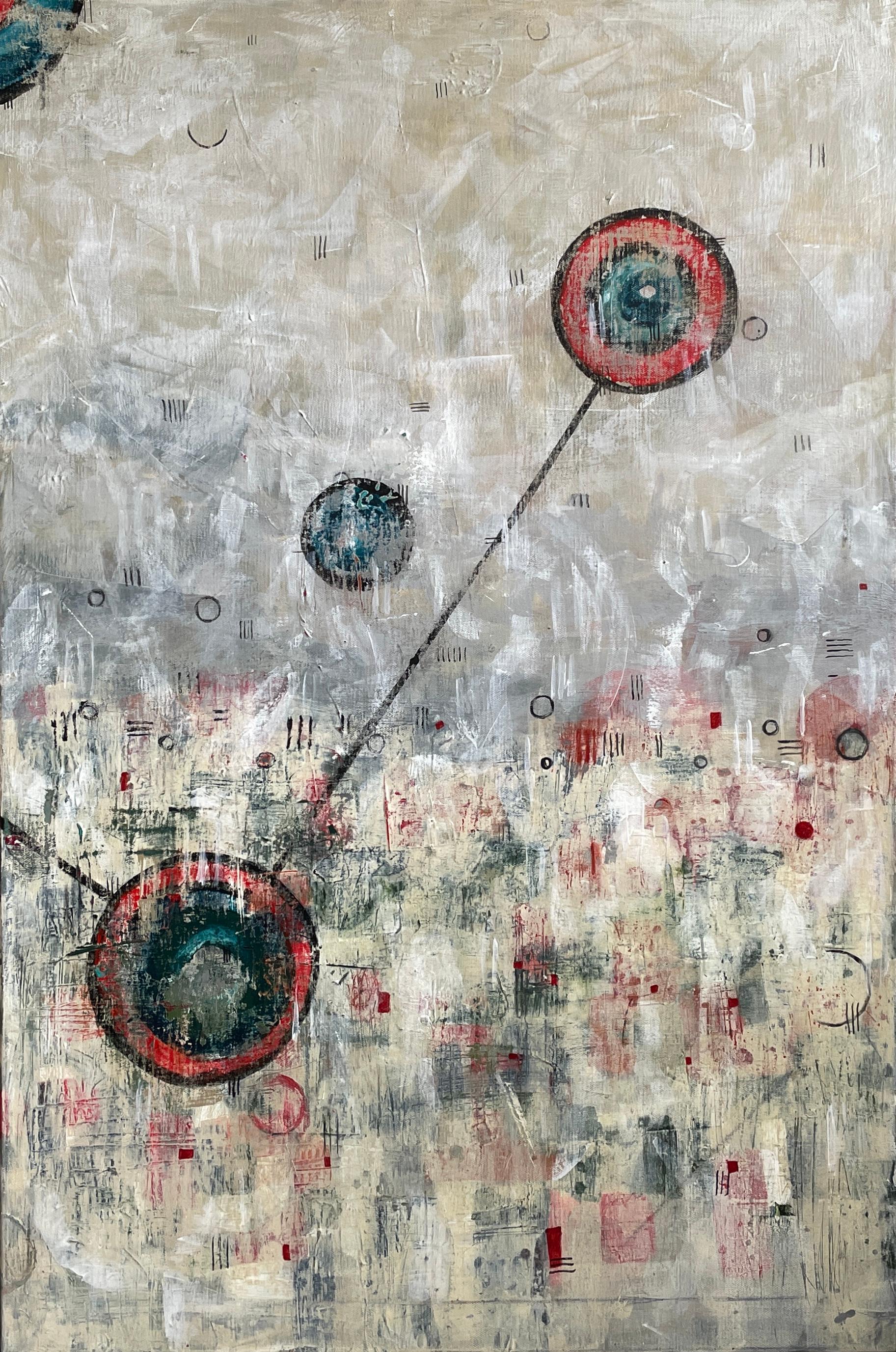 „Enigma Machine“ von Maria Poroy – Abstraktes Diptychon-Kunstwerk in Erde und grauem Farbton – Diptychon im Angebot 8