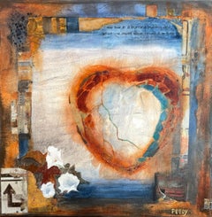 L'amour dans les moments difficiles" - Coeur de Saint Valentin - Expressionnisme abstrait contemporain