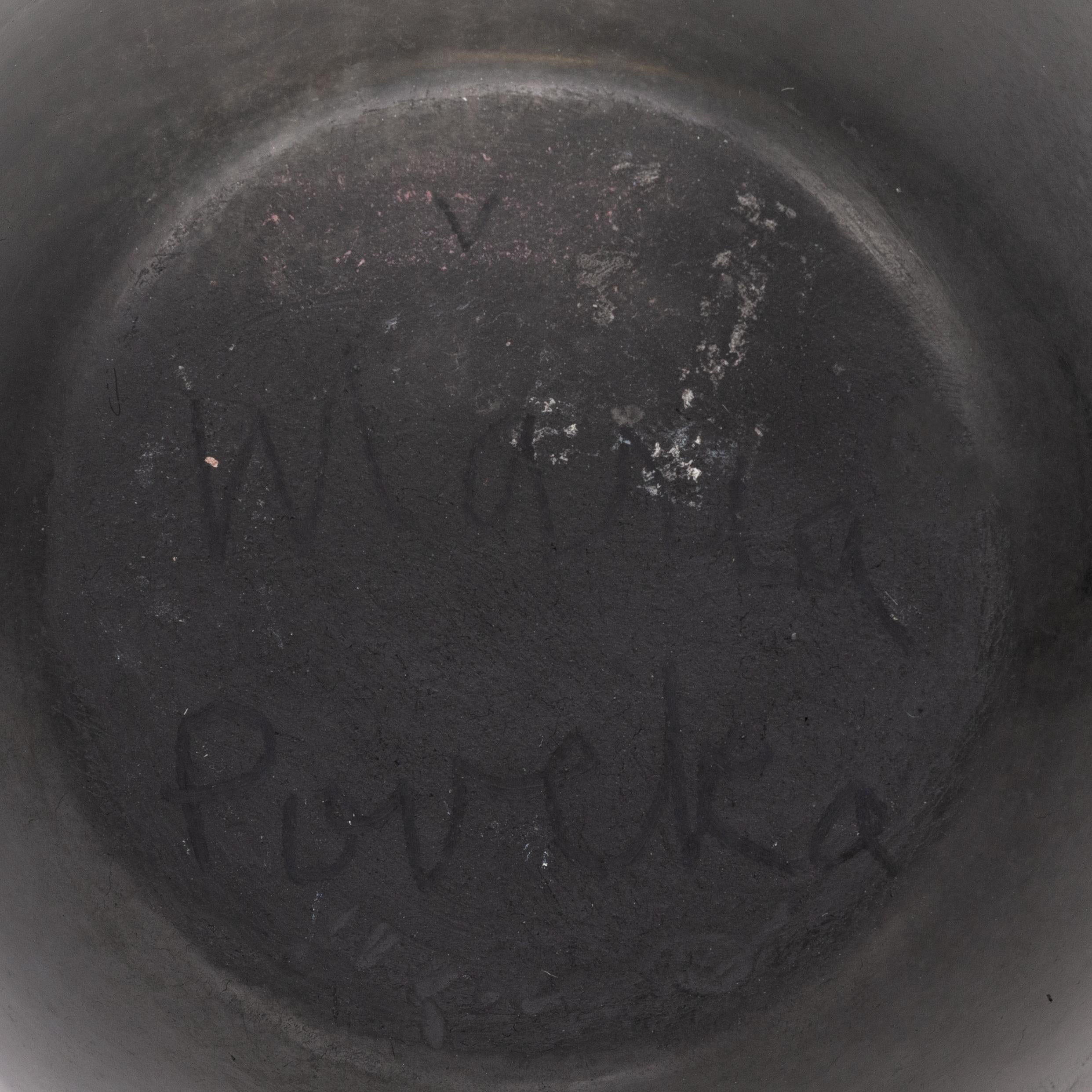 Hand-Crafted Maria Poveka Martinez Black Ware Pottery Jar For Sale