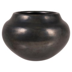 Retro Maria Poveka Martinez Black Ware Pottery Jar