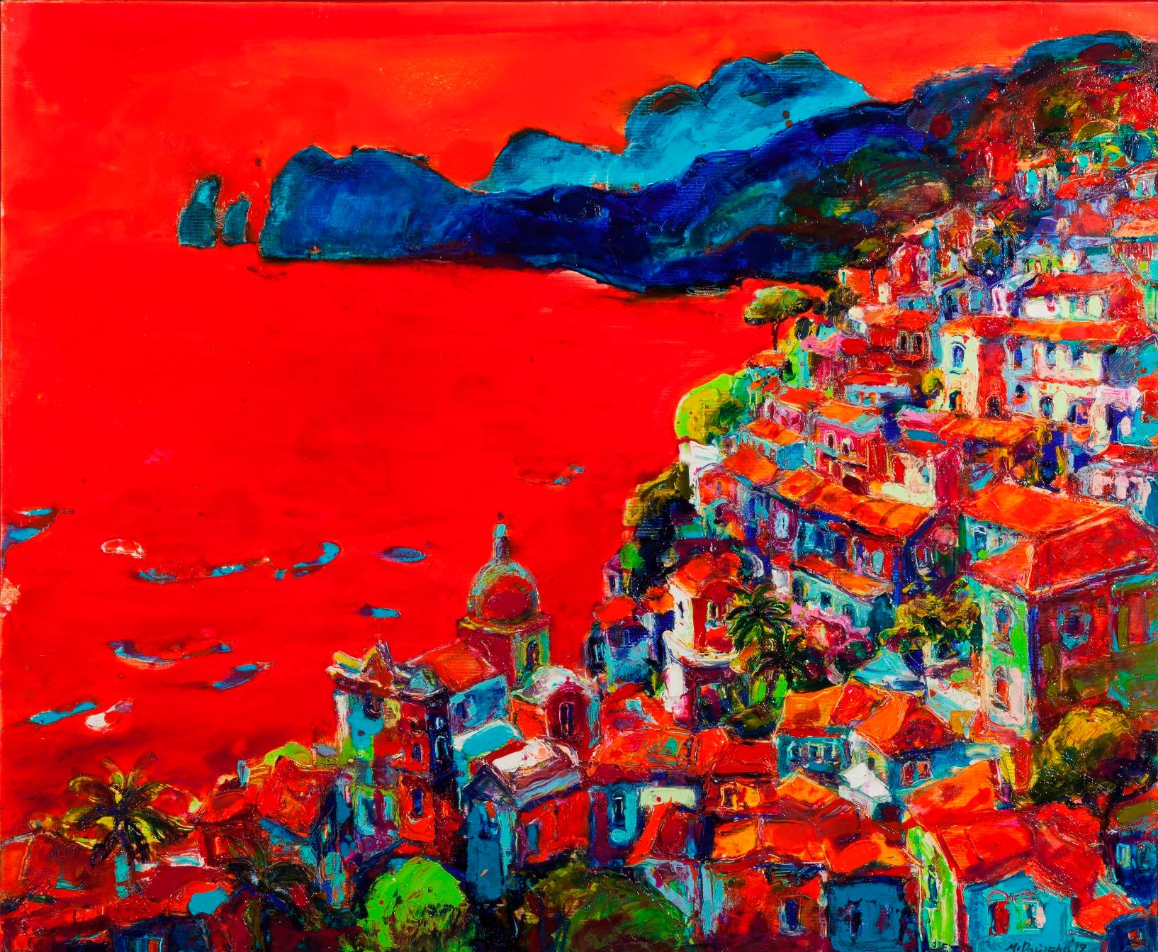 Maria Raycheva Landscape Painting – Amalfi - Italy