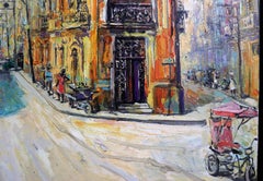 La Habana - Cuba Landscape Painting Oil Colors Red Yellow White Blue Black