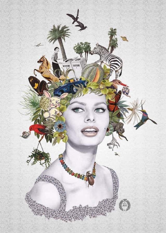 Maria Riwans Maria Rivans - ''Joy'' Limited edition print of surrealistic collage ...