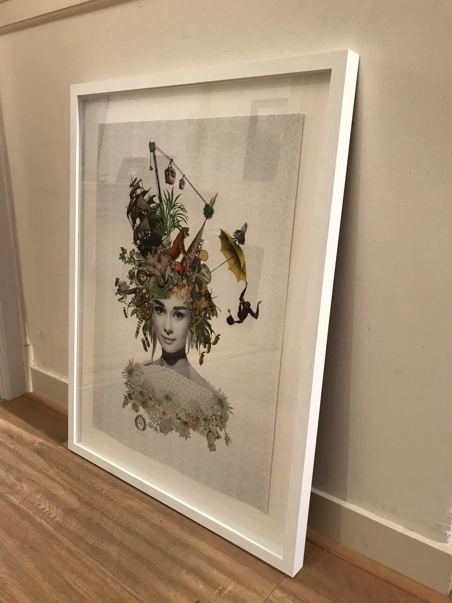 Maria Rivans is a contemporary British artist, known for her scrapbook-style collage aesthetic. A mash-up of Surrealism meets Pop-Art, Rivans’s work re-appropriates vintage ephemera to create dreamy realms, which transport the viewer into