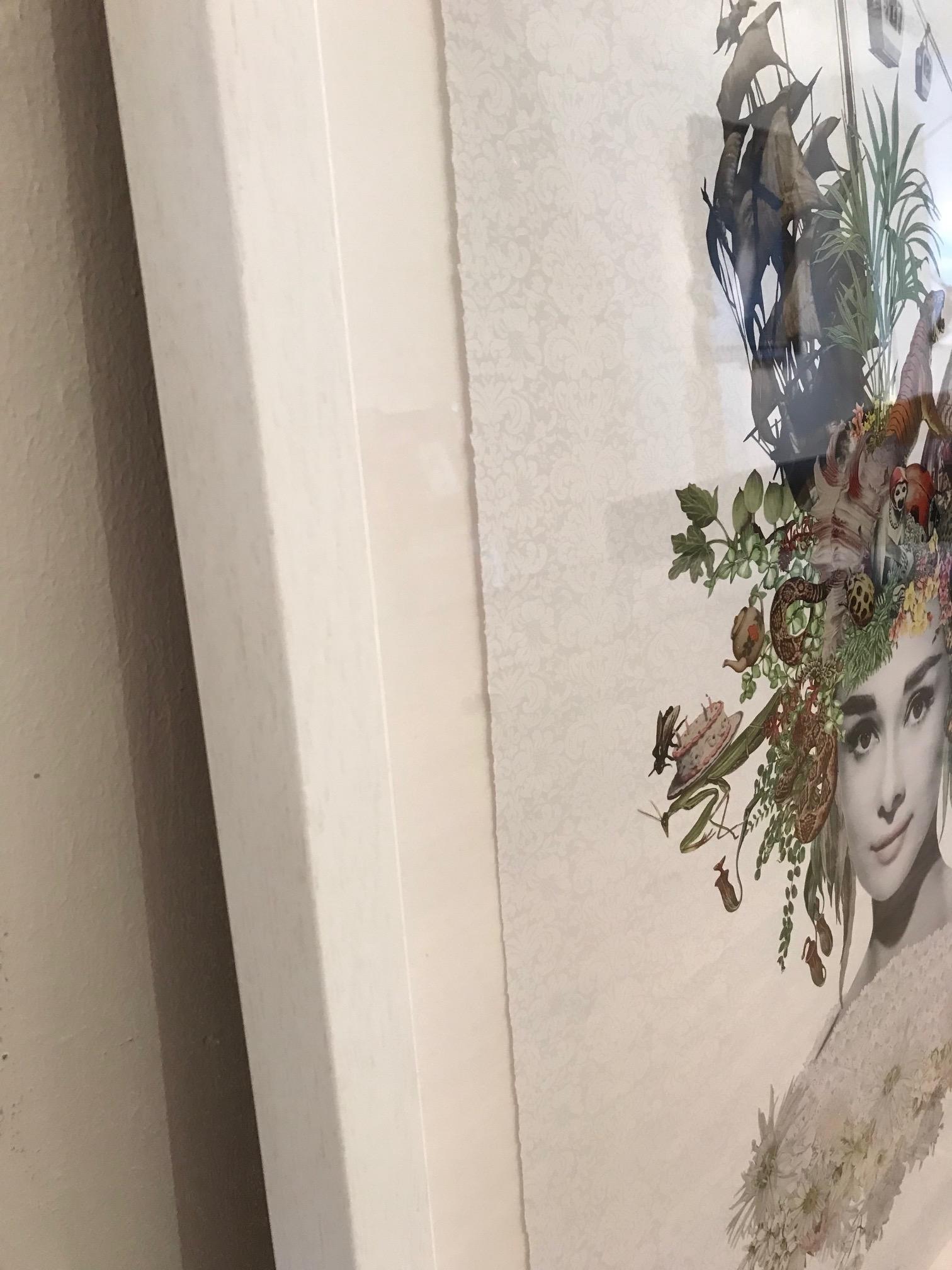 ''Miss Baker'' Limited edition print of surrealistic collage, Audrey Hepburn 1