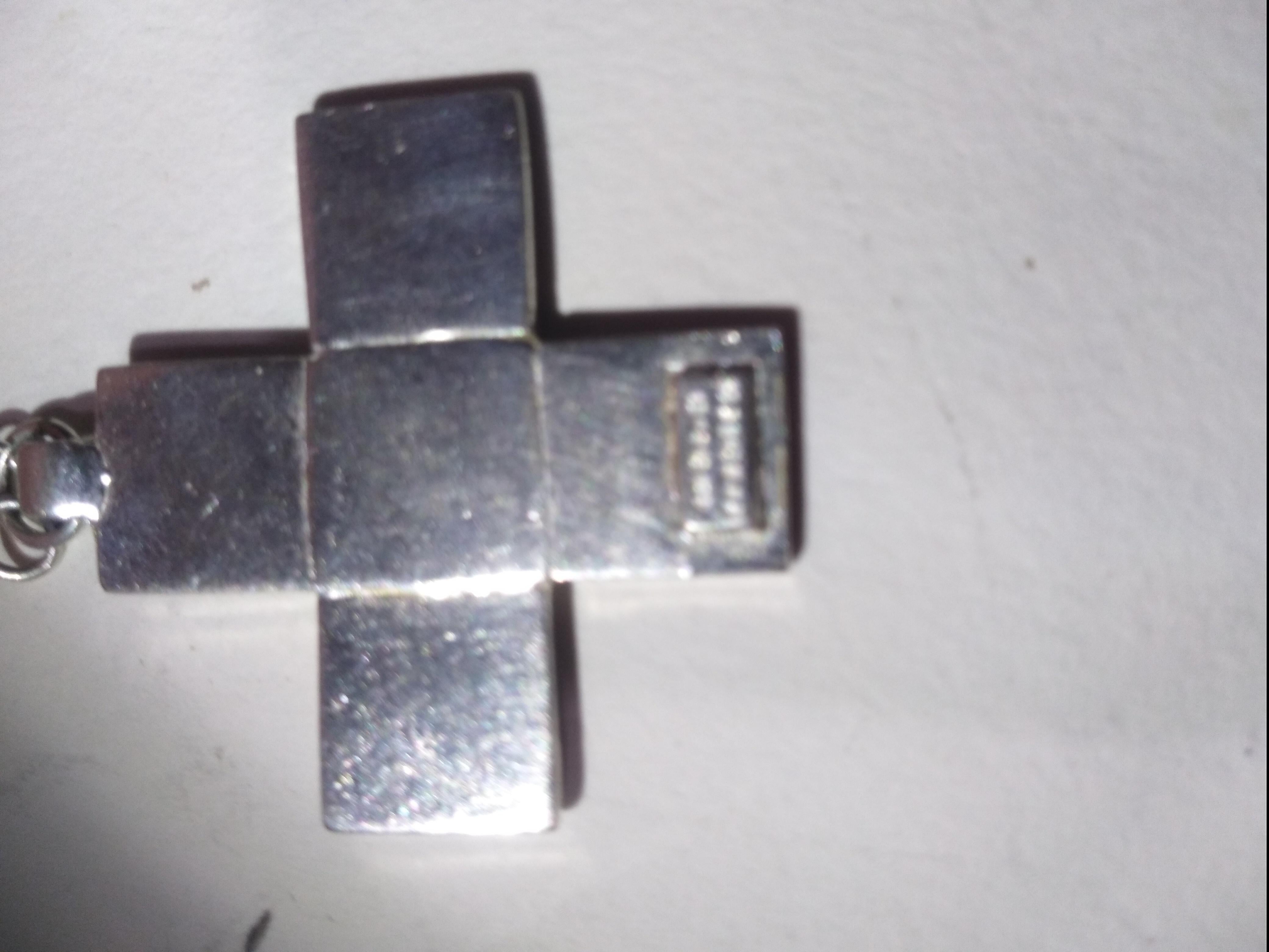 Maria Rivolta Sterling Silver Cross Pendant with Enamel 1