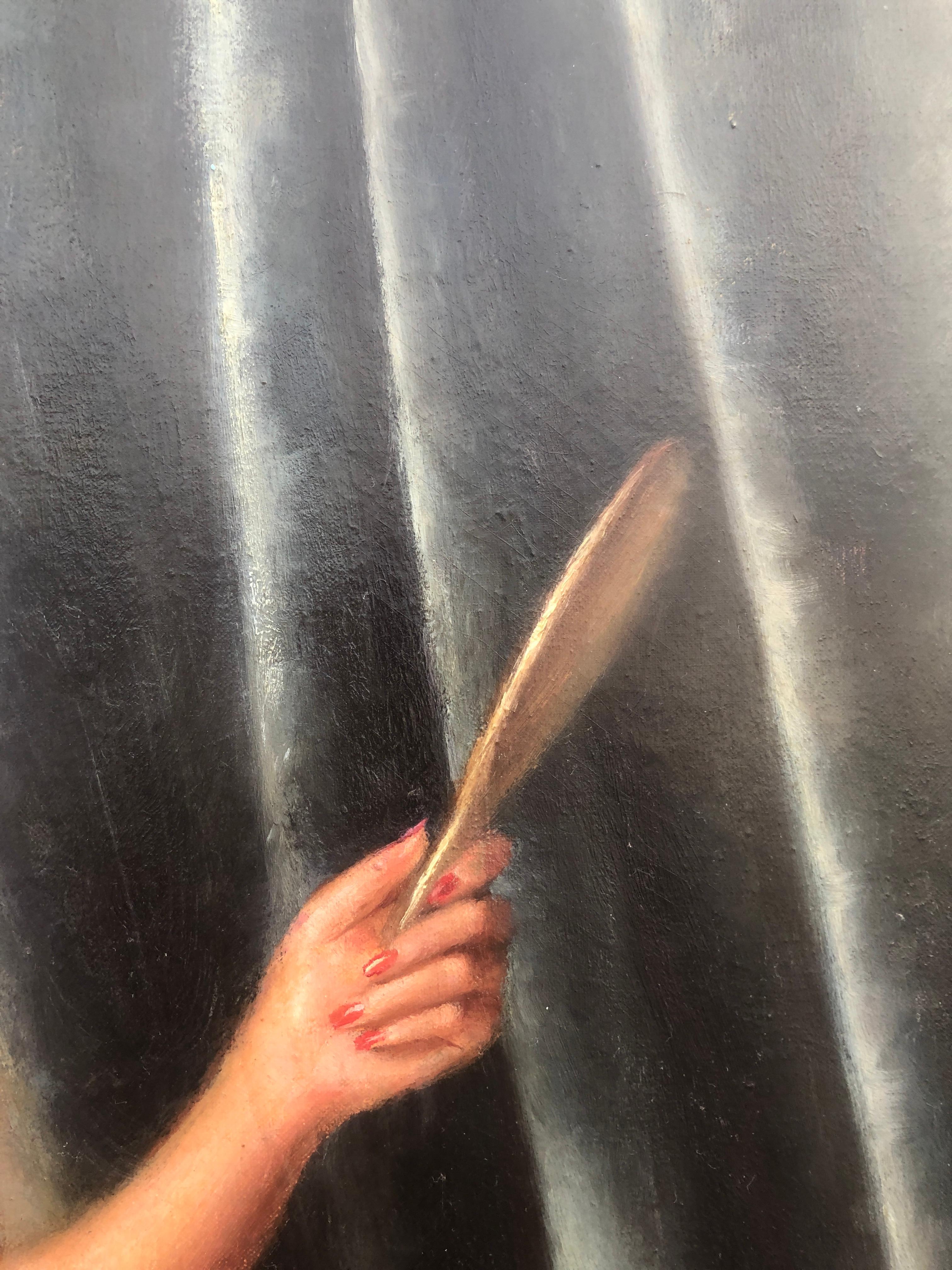 Pittura ad olio su tela di una donna nuda 1